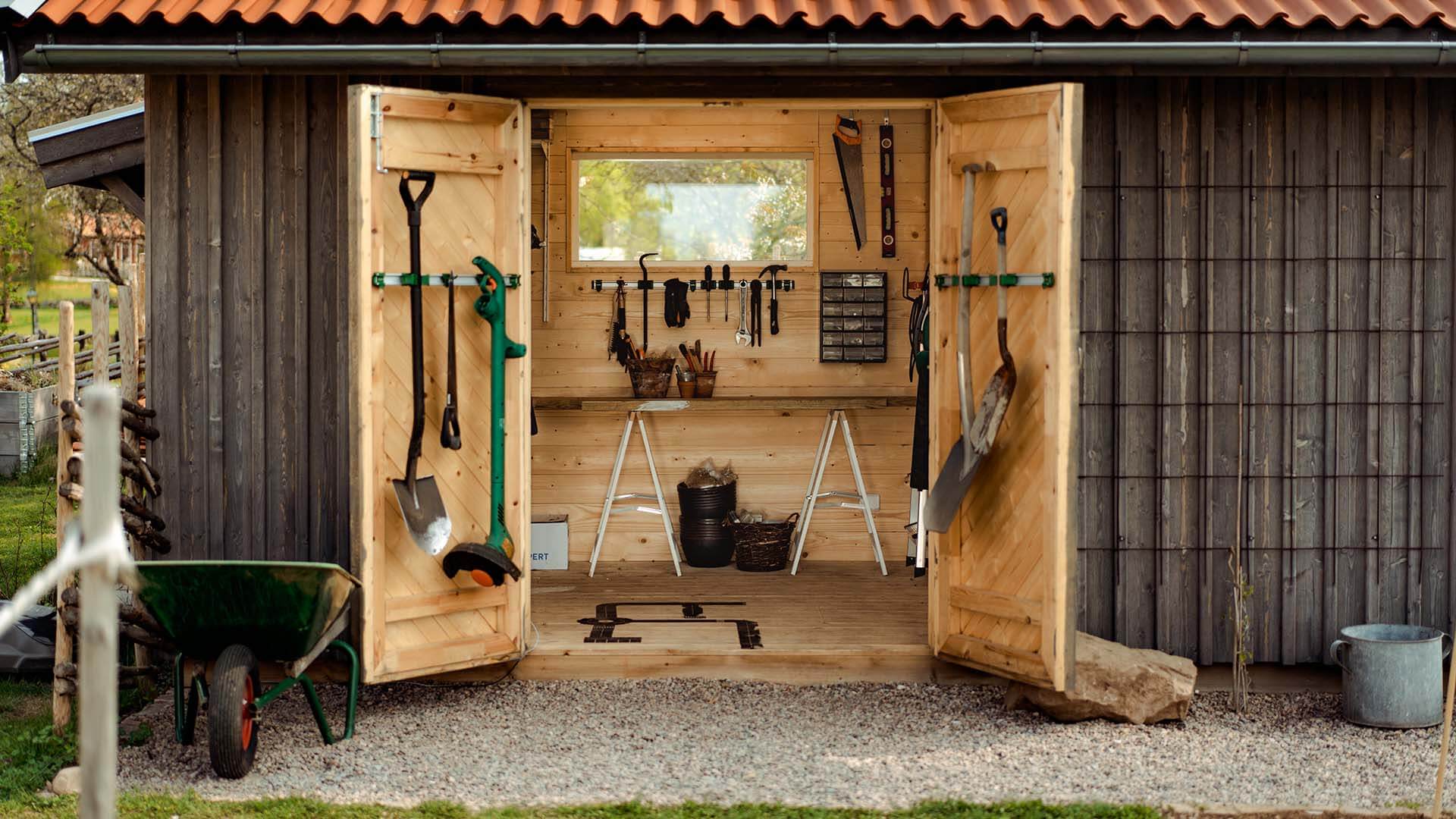 gardentools in storehouse